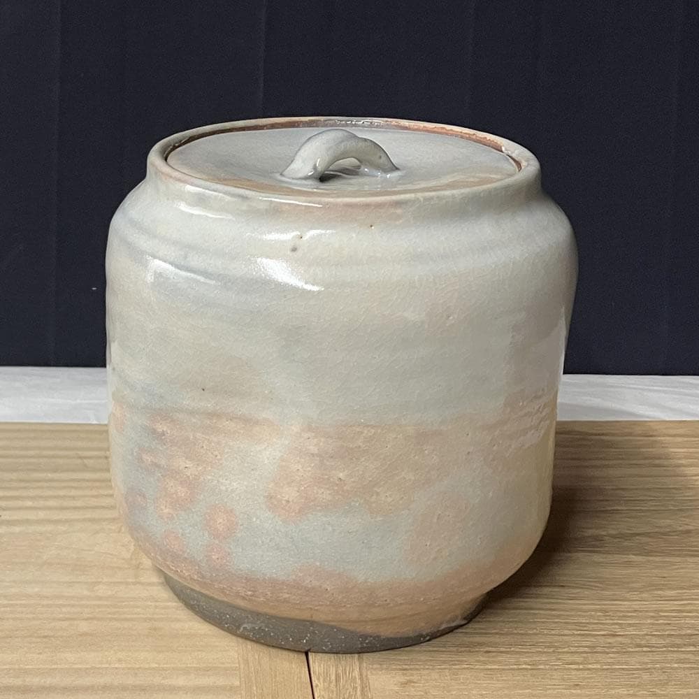 F1304 十二代 田原陶兵衛 萩焼 水指 共箱 鵬雲斎 書付 茶道具