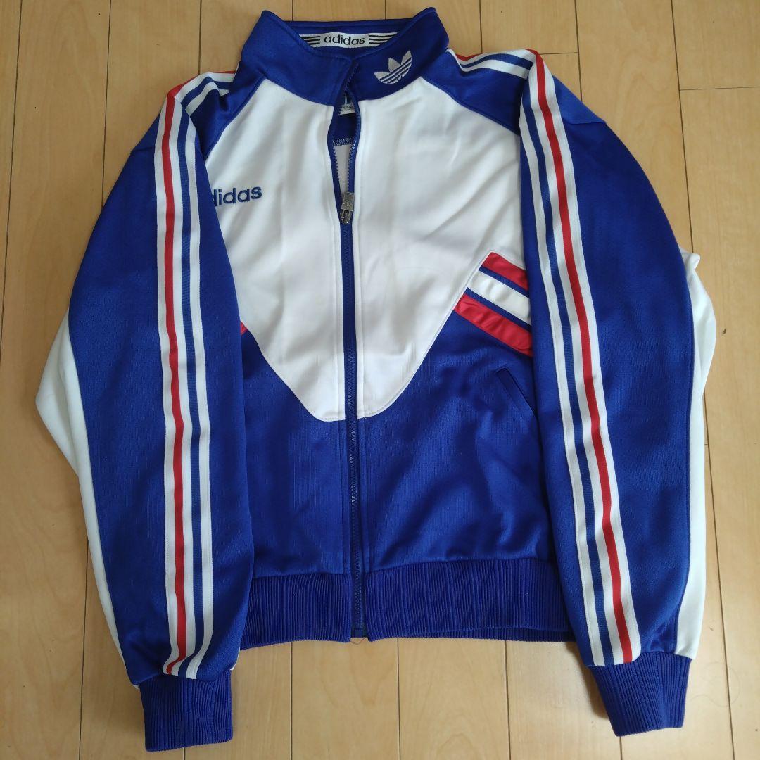 90年代adidas ジャージ ジャケット 青/白/赤トリコロールジャケット