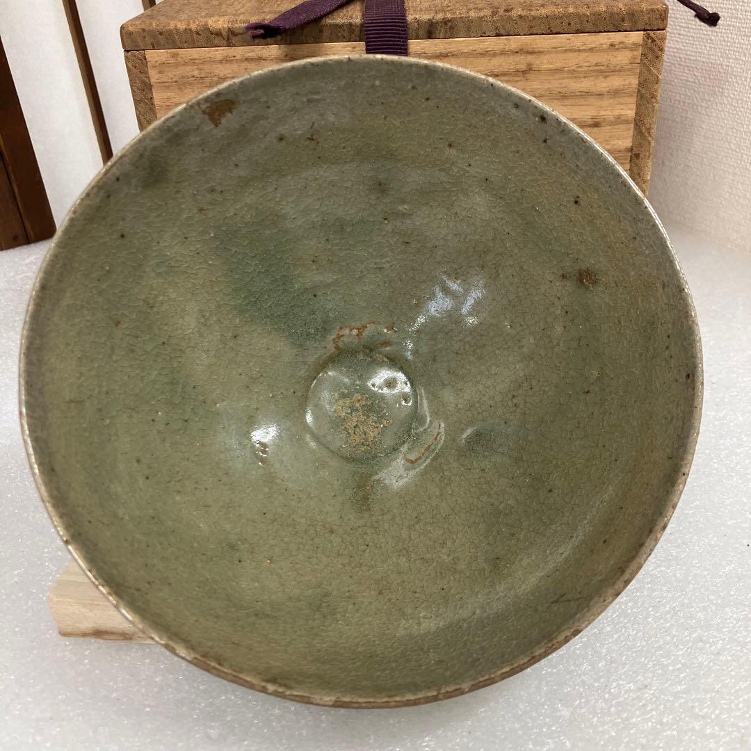 骨董品　茶道具　茶碗　高麗　青磁　堅手茶碗　共箱　N246SJC