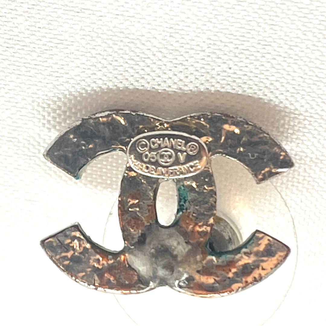 Y512-332 シャネル ココマーク ラインストーン ピアス シルバー 片耳