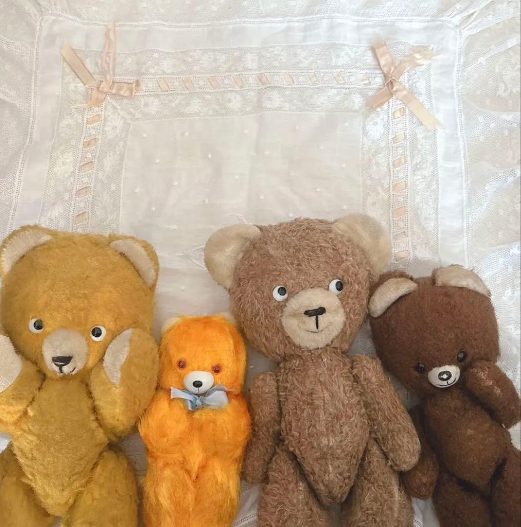 ポンチ目　DDRベア　ブラウンセット　アンティークベア　アンティークテディベア