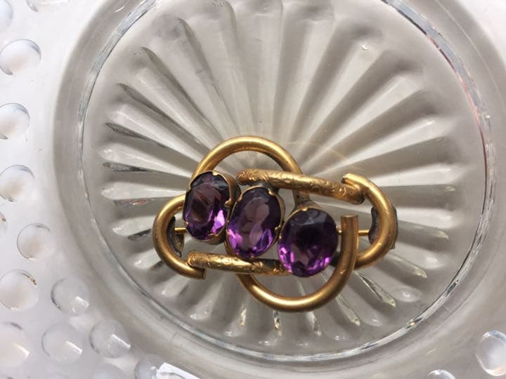 アンティーク ヴィクトリアン ゴールド　アメシスト ブローチ