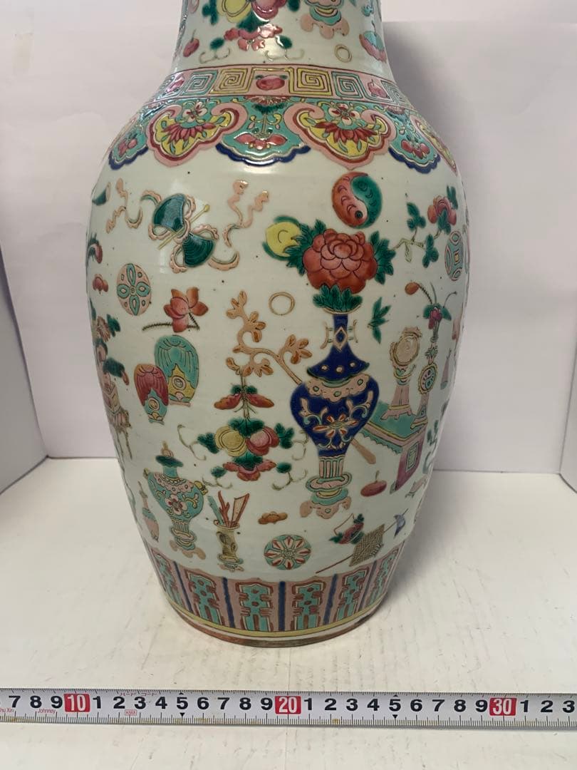 中国美術　粉彩大花瓶　送料込み
