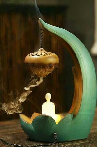 家庭用室内沈香炉   あかりをつける  アロマボールの透かし彫檀香炉置物