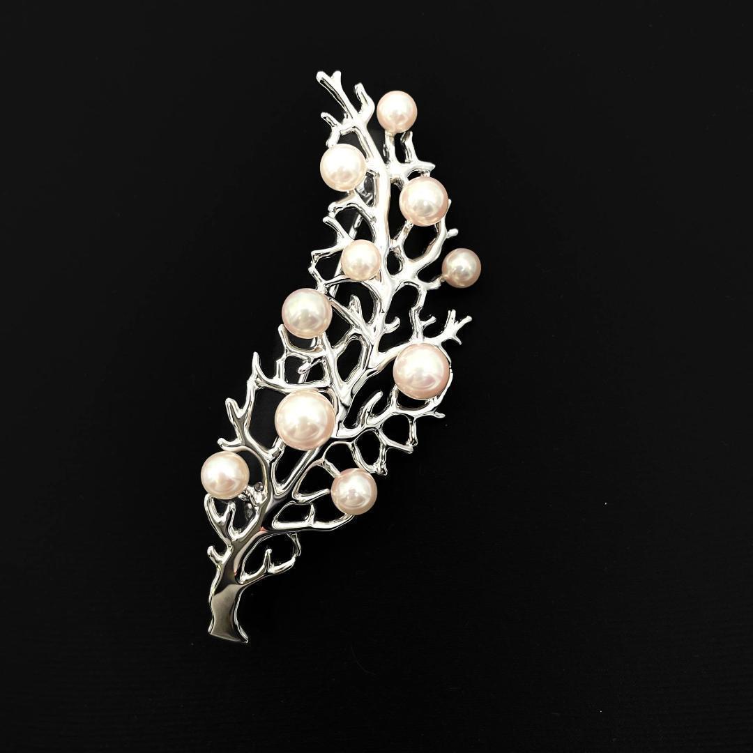 ミキモト 美品 パール 3.5-5.0mm ブローチ シルバー925 珊瑚