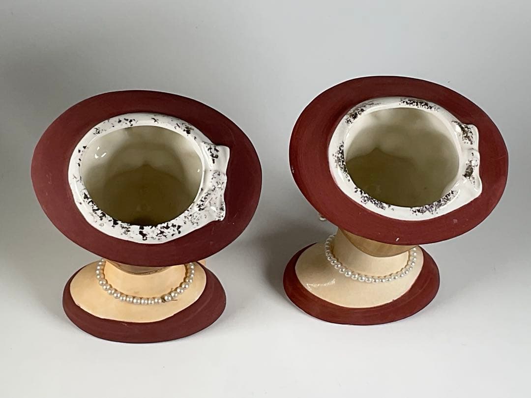 60sヴィンテージ　レディヘッドベース　陶器 花瓶　日本製　2点