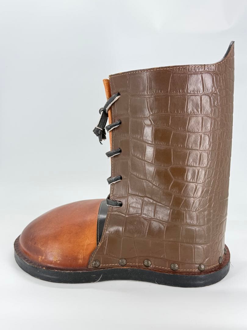 クロコ革調　巨大ブーツ　サンタクロースブーツ　置物