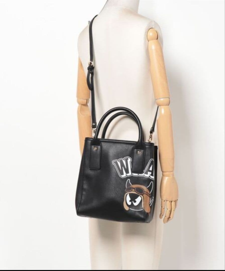 WAAC　カートバッグ ショルダーバッグ 黒 ブラック ラウンドバッグ　ゴルフ