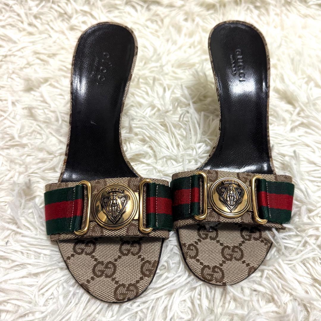 GUCCI✨ミュール　サンダル　GG シェリーライン　クレスト　サイズ34