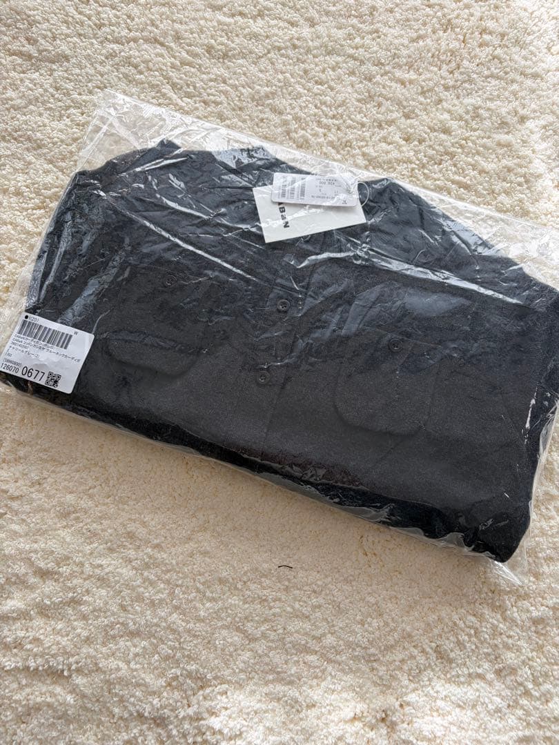 CABaN コットンカシミヤ クルーネックカーディガン チャコールグレー