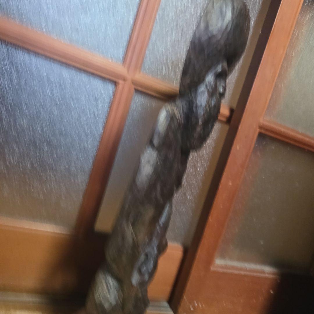 木製人型彫刻 約60cm ダークブラウン