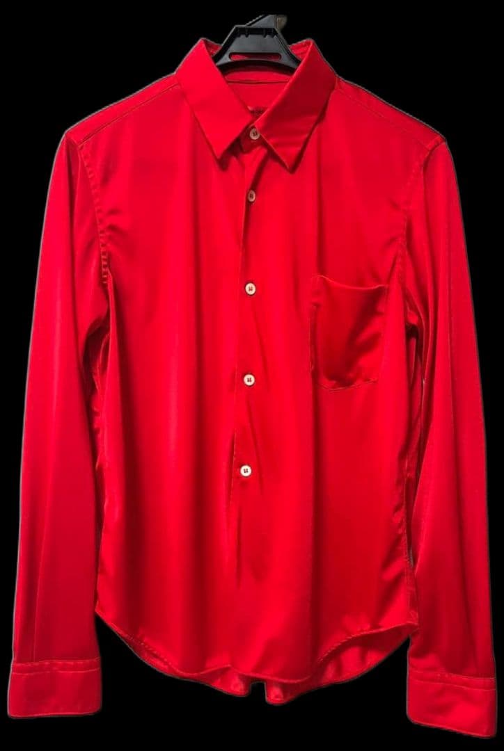 超美品AD2021 コムデギャルソン(コムコム)ポリエステルとろみシャツ