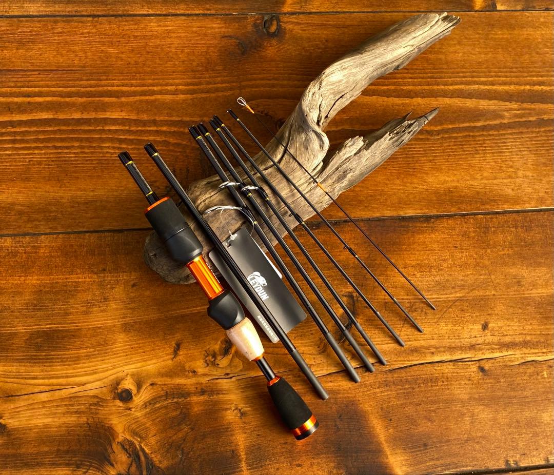 超軽量　カーボンロッド　8ピース　パックロッド　バスロッド　トラベルロッド　渓流