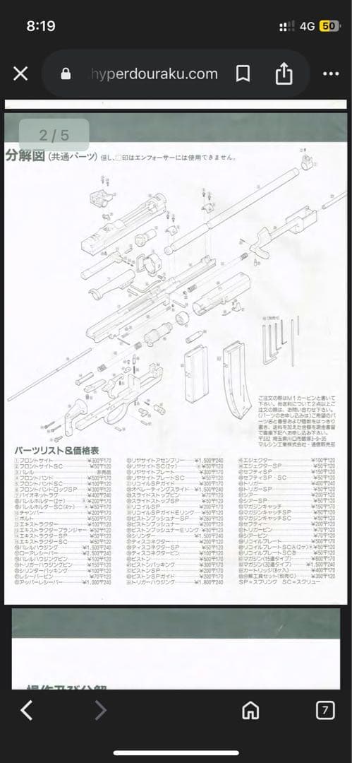 マルシン製　m1カービン　ジャンク扱い　非改造