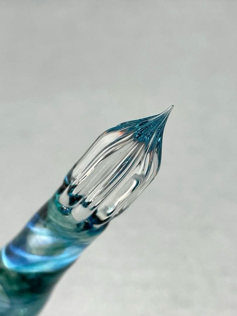 【美品】ガラス工房aun （アウン）ガラスペン 2本セット（マーブルF・太陽B）