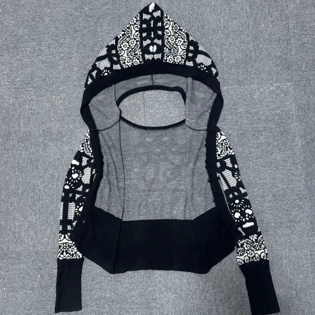 Vivienne westwood 変形カーディガン フード付き ドクロ柄