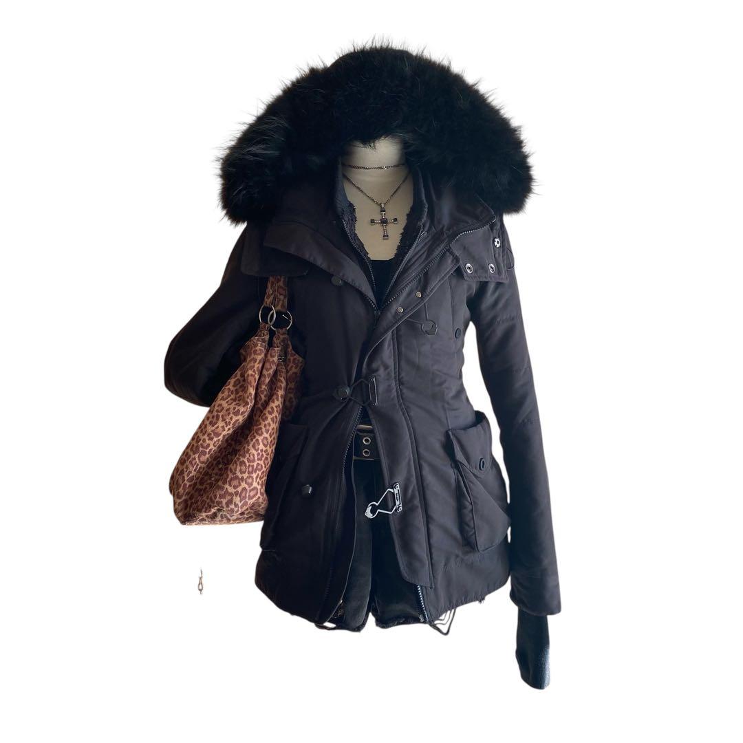 SLY N3B ファーモッズコート 平成 y2k フェアリーグランジ ダークコア