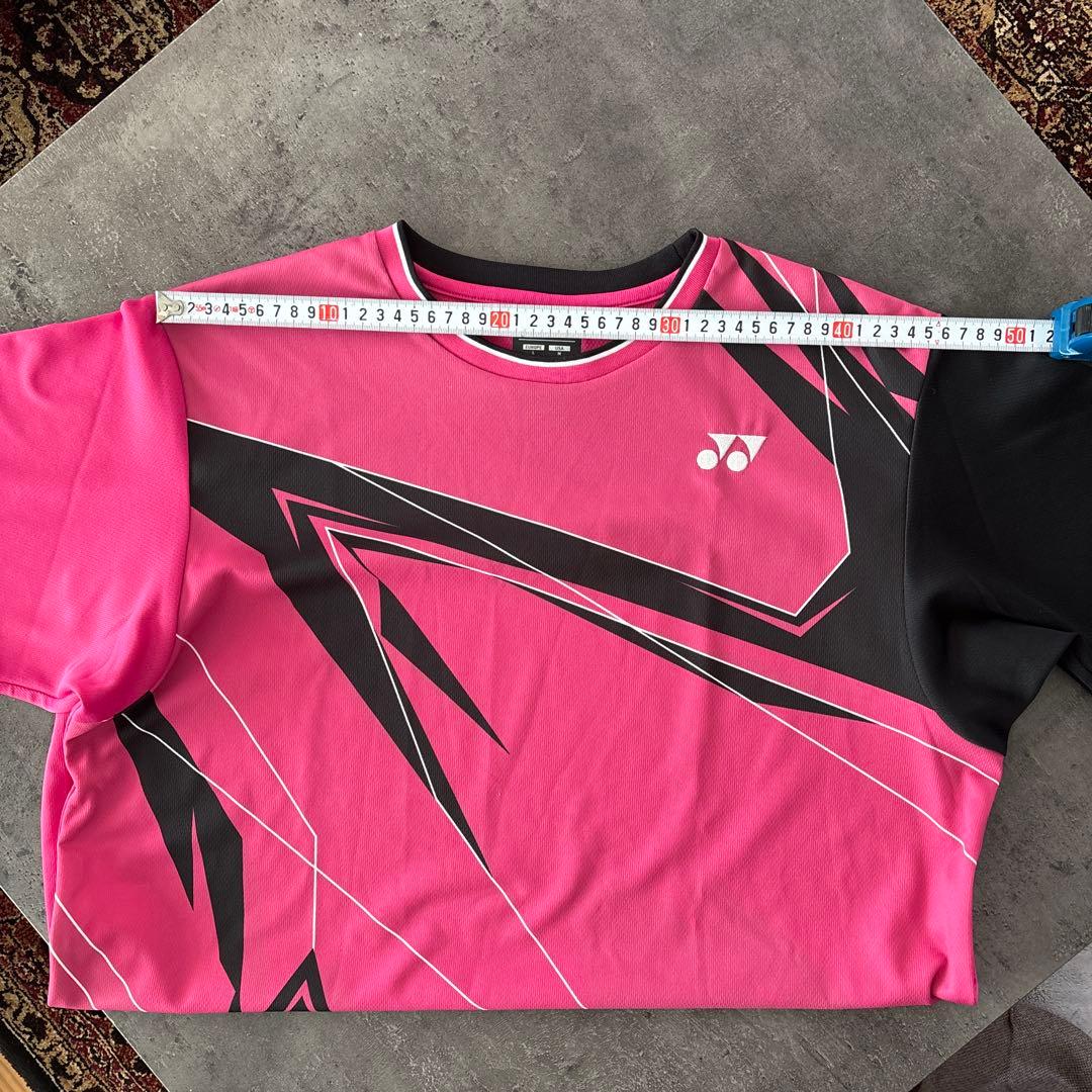 \美品/ YONEX ピンク ゲームシャツ Oサイズ