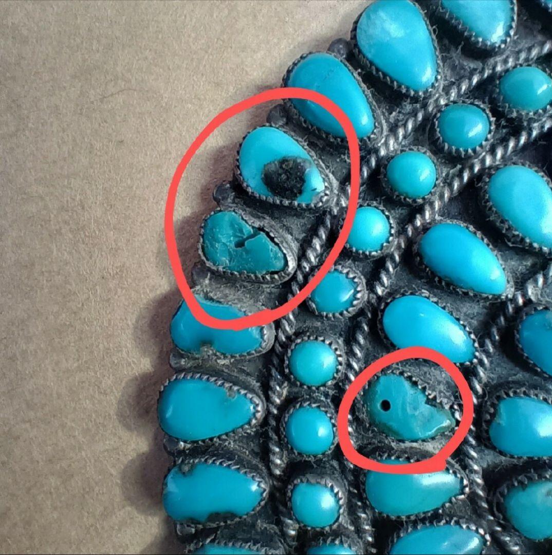 VMB ヴィンテージ ターコイズ&シルバー ピンブローチA