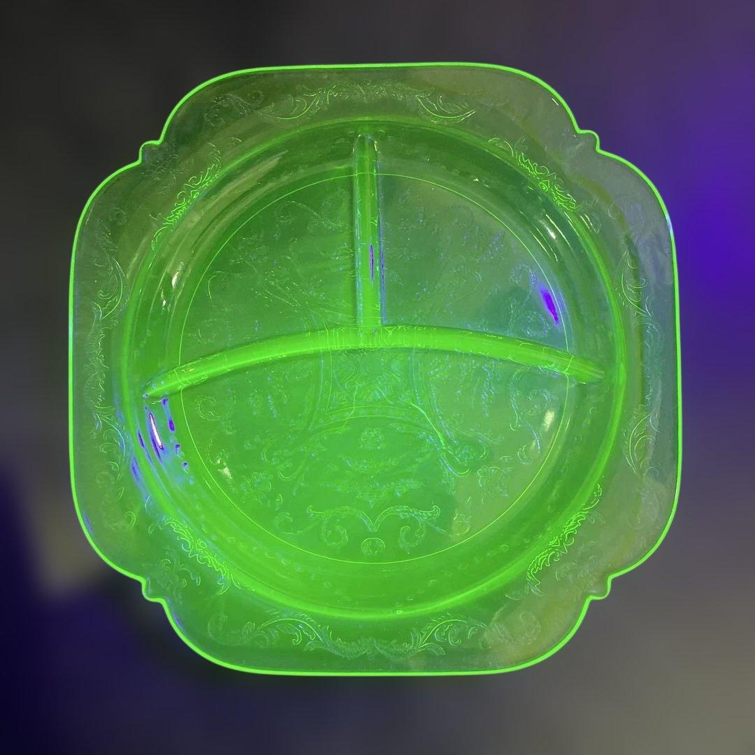 ビンテージ　フェデラル(検)　3コンパートメント　デプレッショングラス 1