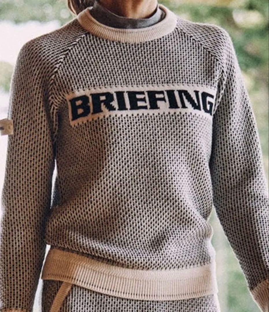 美品★37,400円 BRIEFING あったかウールセーター完売品 黒×白XL