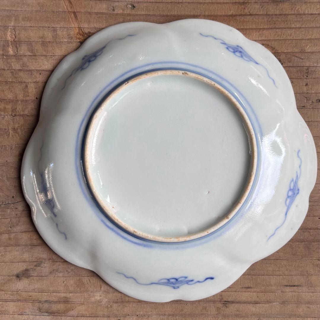 骨董　古伊万里　雛　　立雛　5寸皿　5客組