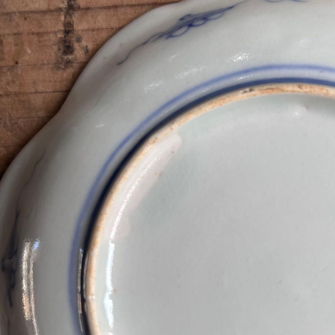 骨董　古伊万里　雛　　立雛　5寸皿　5客組