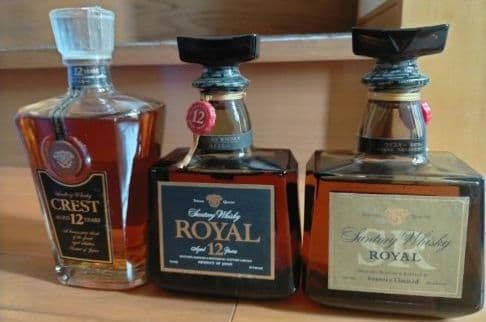21日迄出品　ローヤル黒ラベル12年＆山崎15年モルト使用ボトル＋クレスト12年