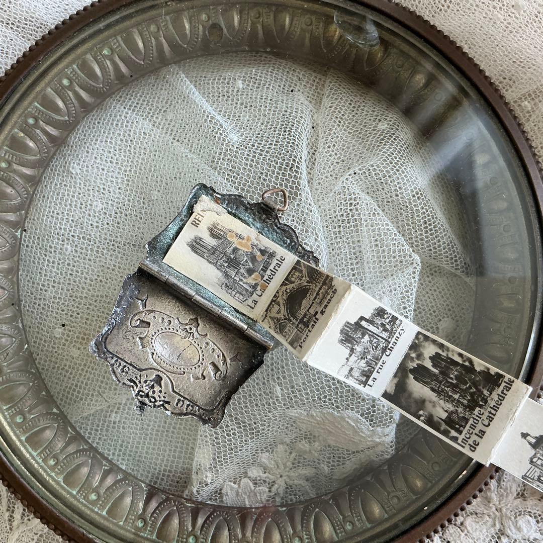 ９：フランス　アンティーク　ミニチュア　ハンドバッグ　シルバープレート　ドール