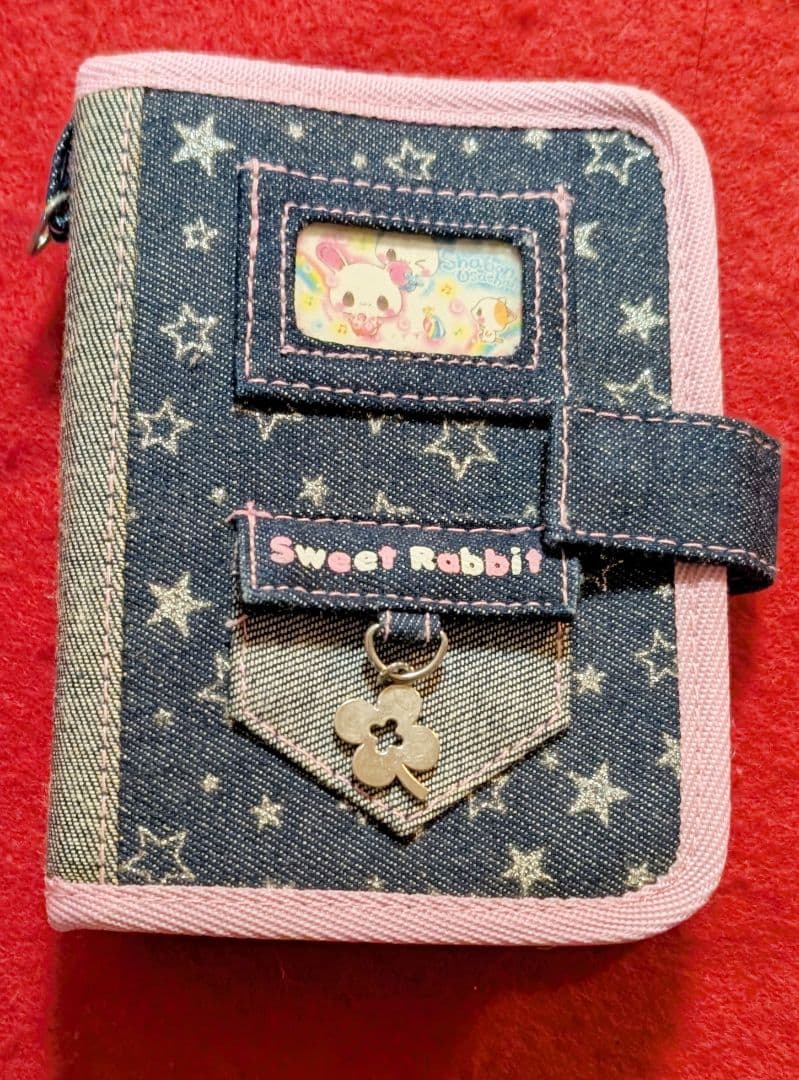 平成レトロ　シール帳　しゃぼん　うさちゃん　デニムバインダー　当時物