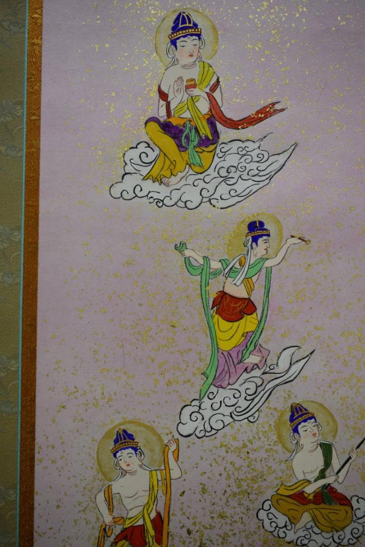 真作/鍋島義勝/浄土/釈迦像図/金泥/桐共箱付/布袋屋掛軸HG-336