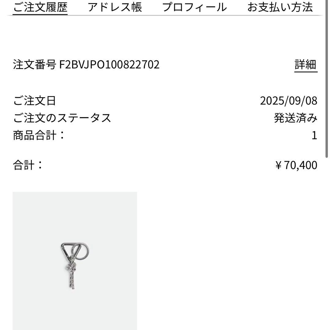 【美品】ボッテガヴェネタ　メタルノット　キーリング　キーホルダー　キーチェーン