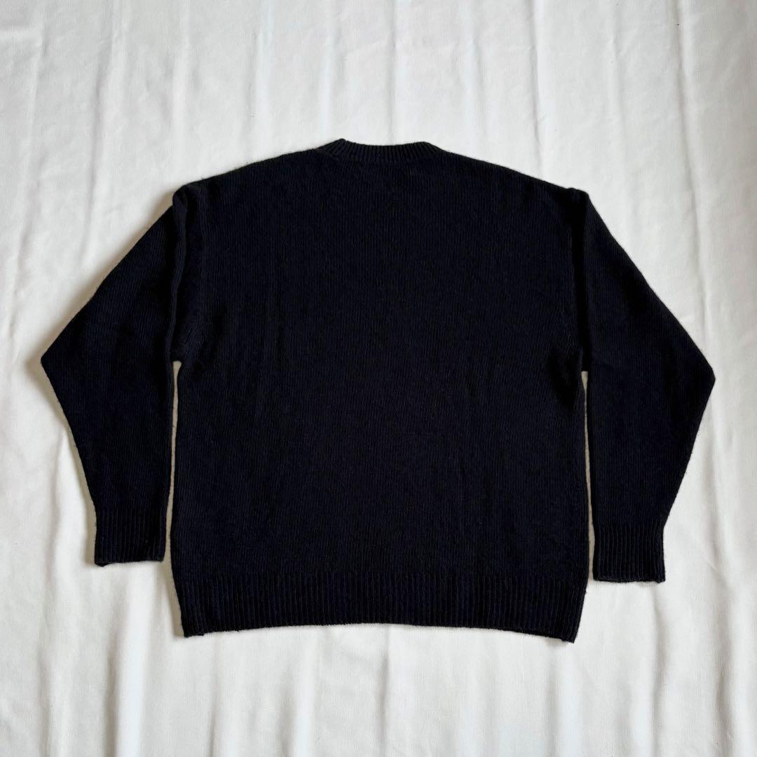 COMOLI カシミヤ 製品染 クルーネックニット　Black コモリ　黒