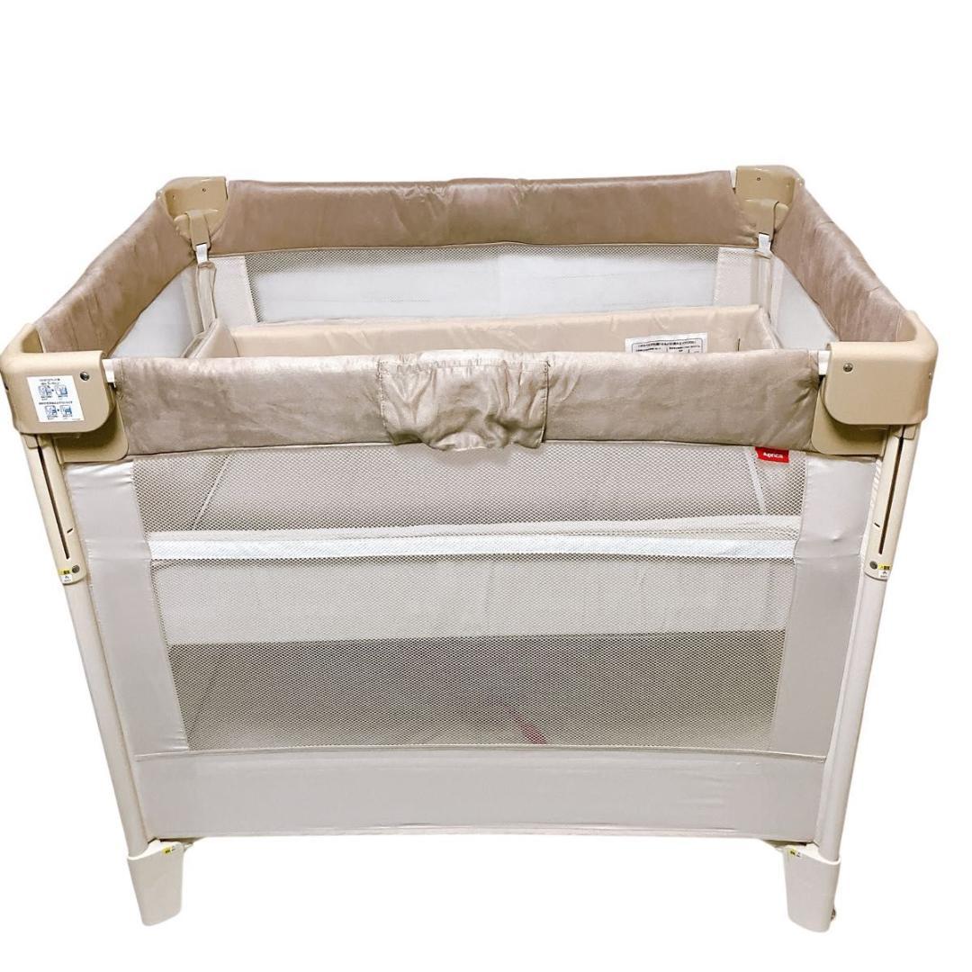アップリカ ココネルエアープラス ベビー ベッド シュークリーム GR 美品