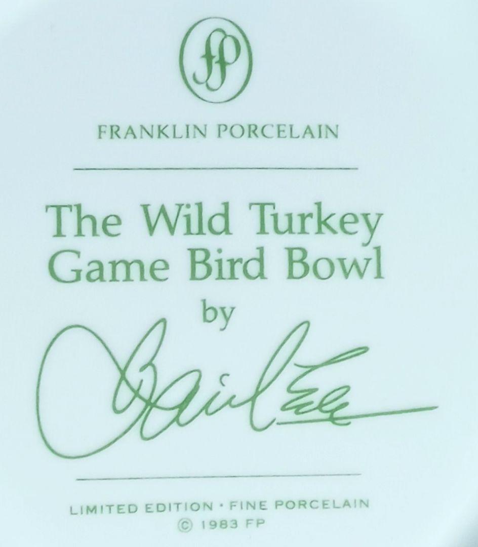 フランクリン ポーセリン 七面鳥デザイン 陶器ボウル 大鉢 限定品 1983年製