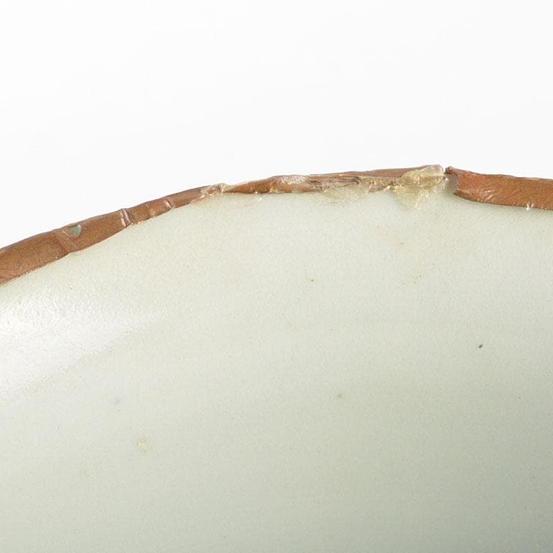 中国　新渡　青花人物文　銅覆輪　鉢　N　6737