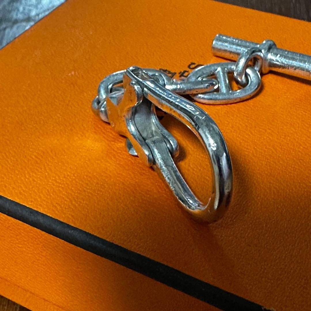 エルメス　ヴィンテージ　シェーヌダンクル　キーホルダー　キーリング　SV925