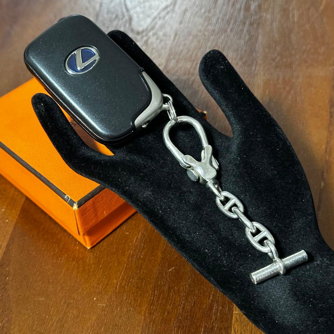 エルメス　ヴィンテージ　シェーヌダンクル　キーホルダー　キーリング　SV925