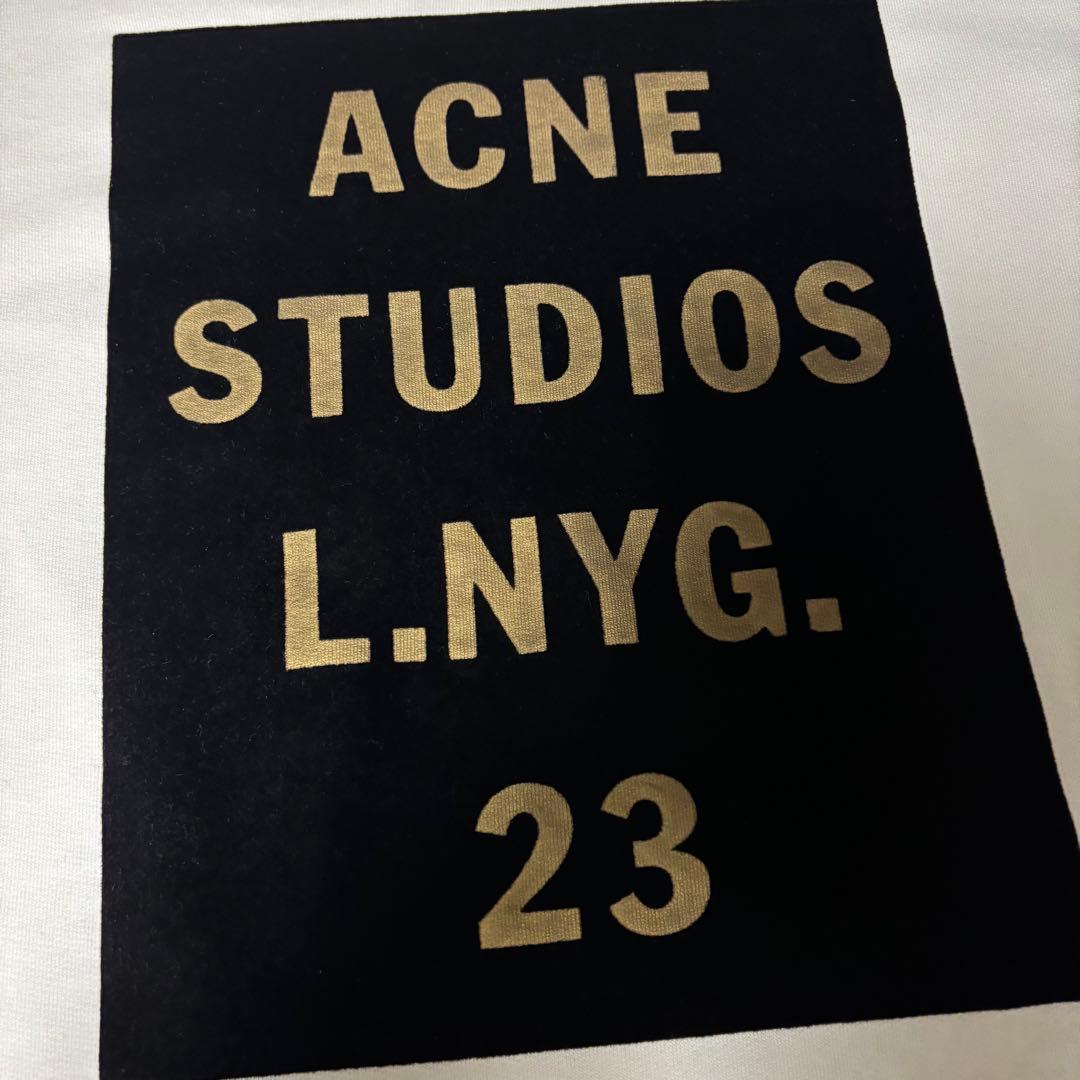 Acne Studios スウェット トレーナー モックネック ボックスロゴ 白