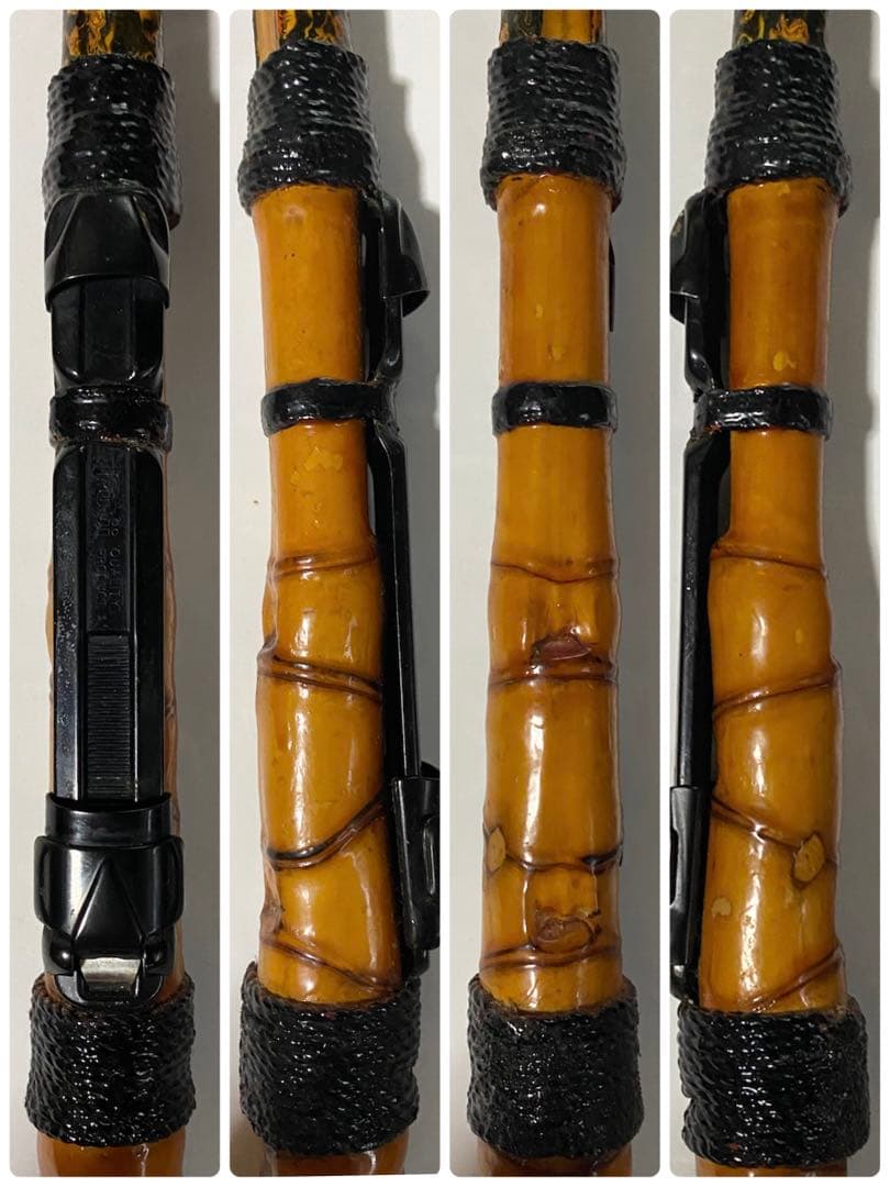 穴釣り竿 伊勢海老竿 ハンドメイド ロッド 布袋竹 テトラ 和竿 漆塗 研ぎ出し