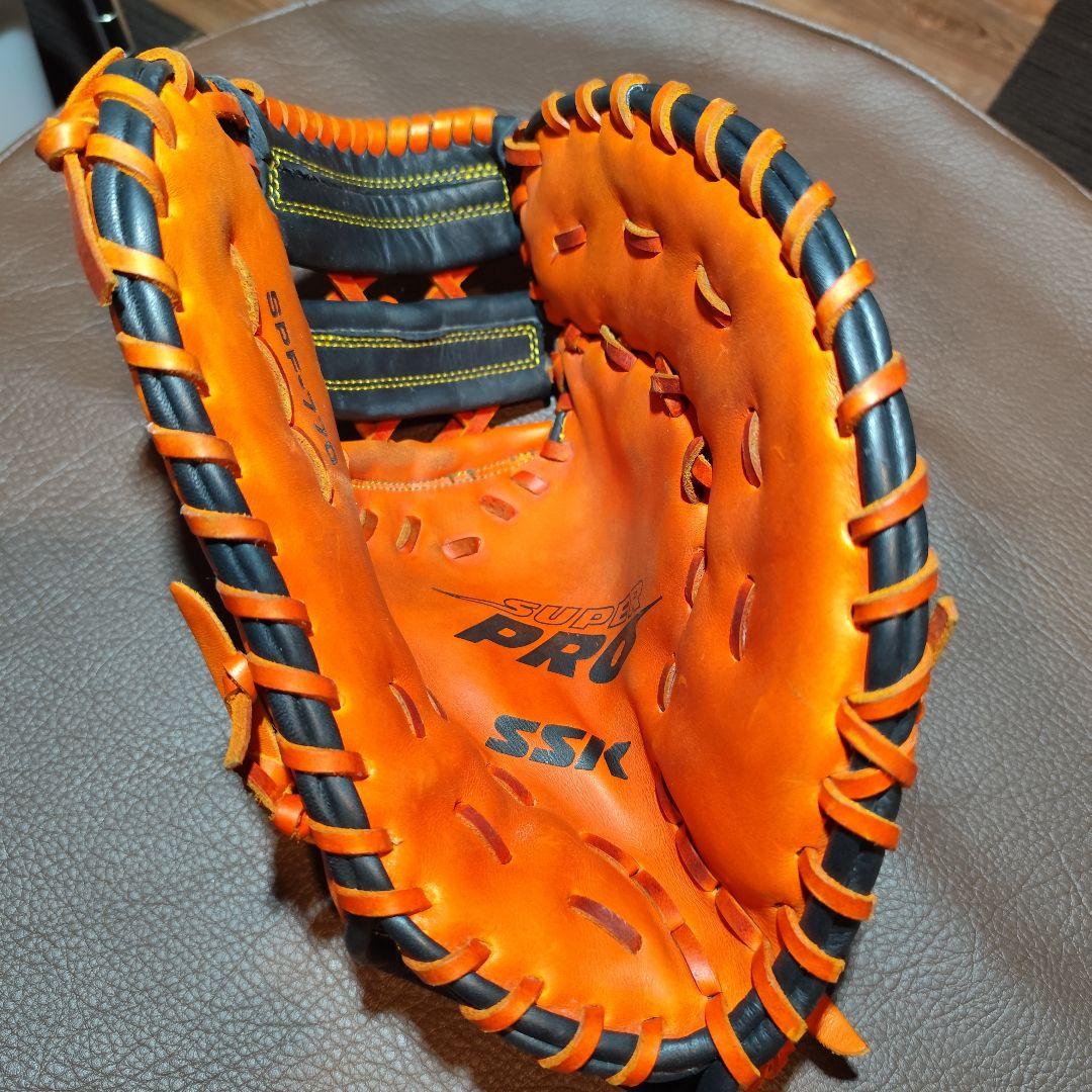 SSK SUPER PRO 軟式 ファーストミット オレンジ/黒