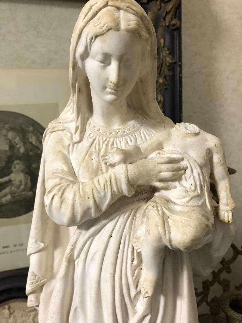 フランスアンティーク　聖母子像　マリア像