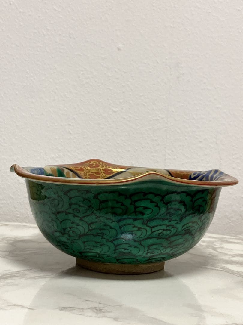 九谷焼　九谷祥三　九谷庄三　庄三風　彩色金襴手　割あり　金継ぎ用　骨董