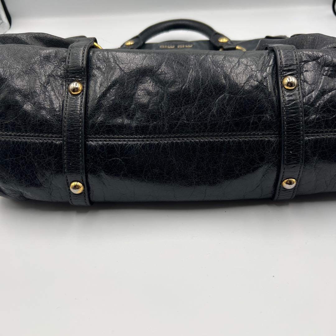 【定番】MIU MIU ミュウミュウ ヴィッテロルクス 2WAYバッグ 黒 人気