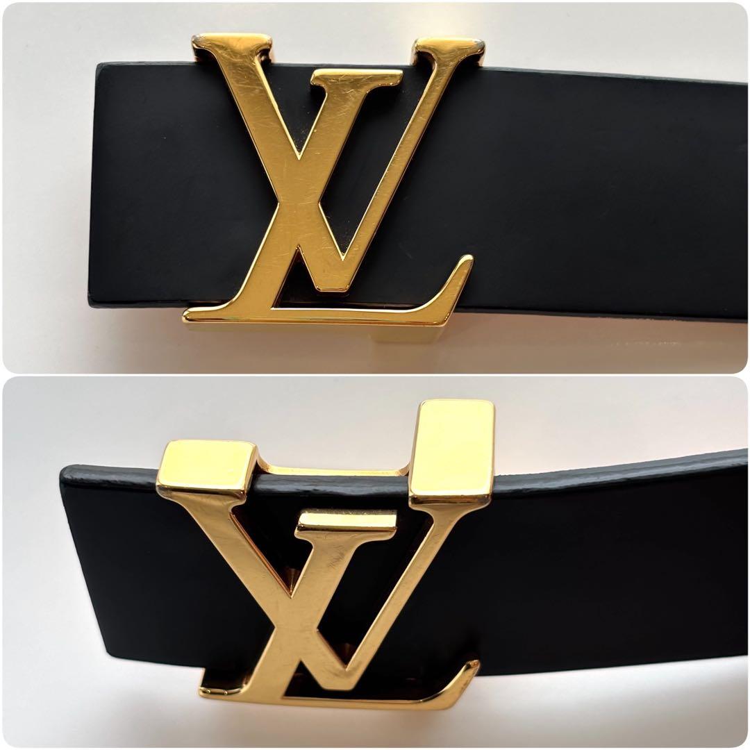 【美品】ルイヴィトンベルトLVイニシャル 黒LOUIS VUITTON