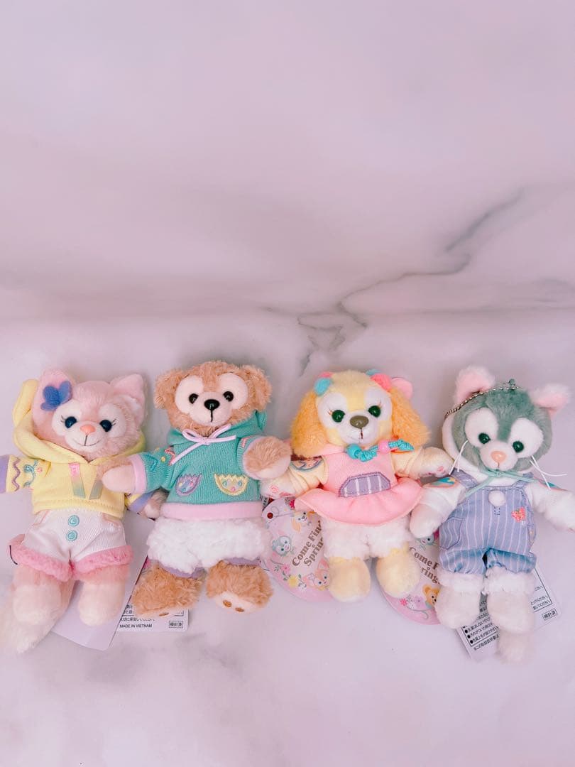 ダッフィー カムファインドスプリング　ぬいぐるみバッジ4体セット