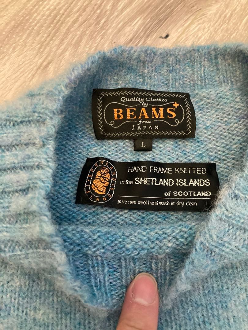 も*り様 【美品】百名品 BEAMS PLUSシエットランドウールニットセーター