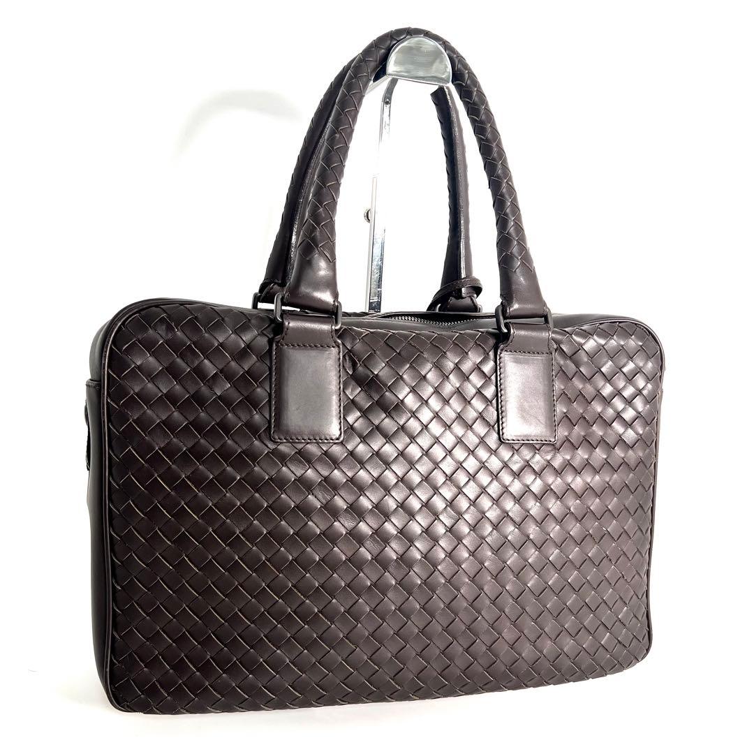 美品 ボッテガヴェネタ ビジネスバッグ イントレチャート ブラウン レザー