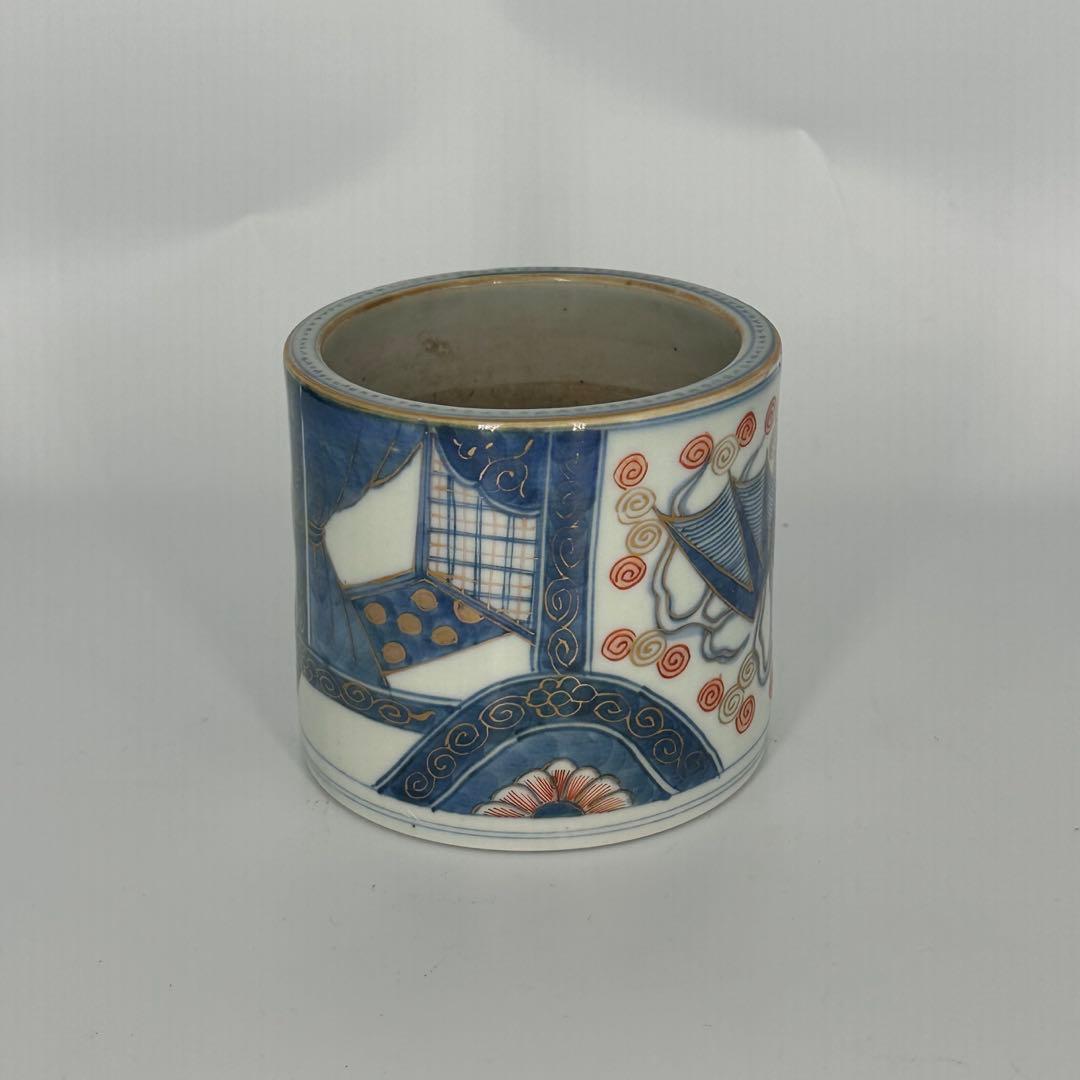 明治　古伊万里　火入　火鉢　天然木　莨盆　一双 古茶道具