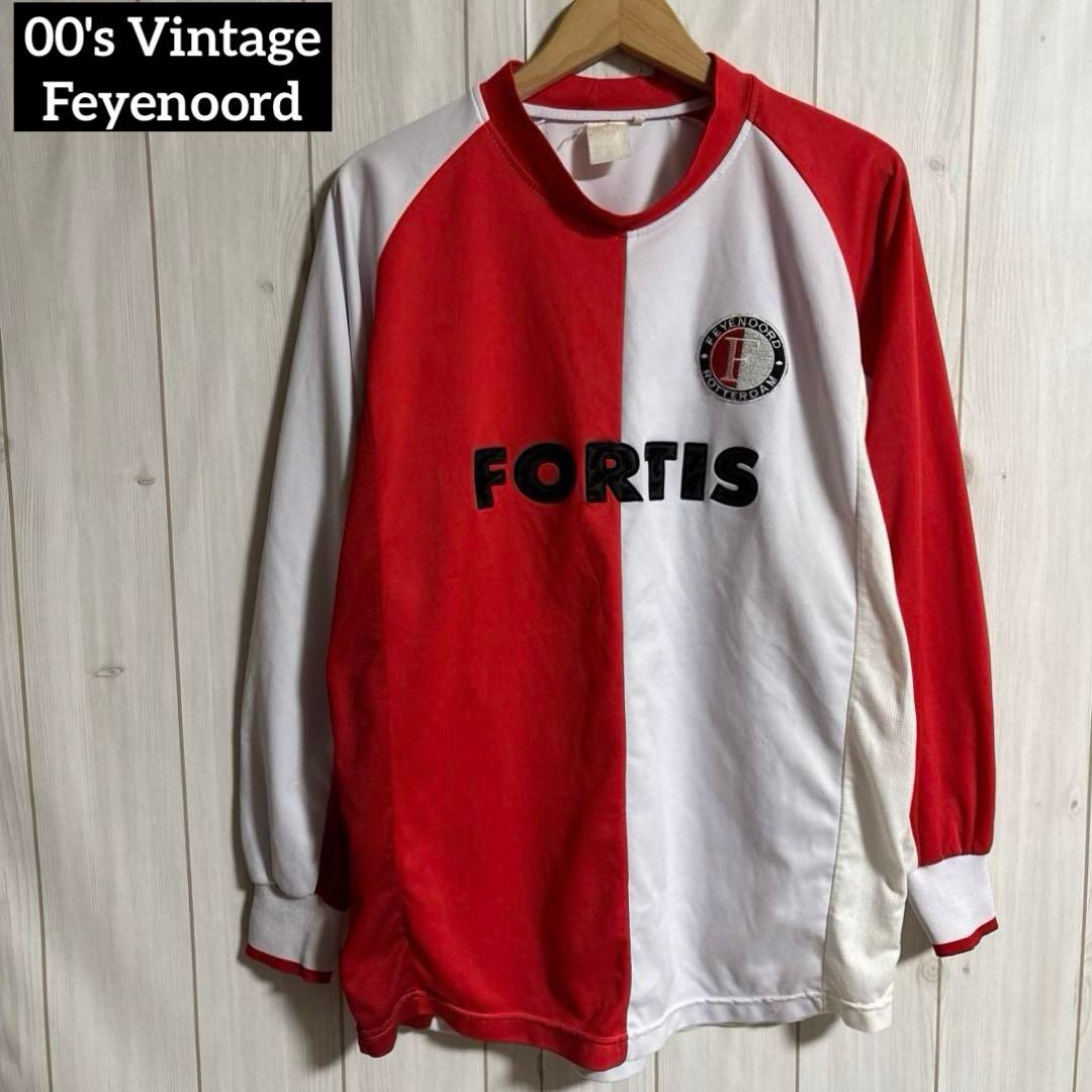 00sフェイエノールトヴィンテージゲームシャツ長袖ユニフォームオランダサッカー